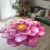 3D Flower Bathroom Rug Anti-Slip Absorbent Floor Mat Realistic Flower Area Rug for Entrance Living Room Bathroom Bedroom
