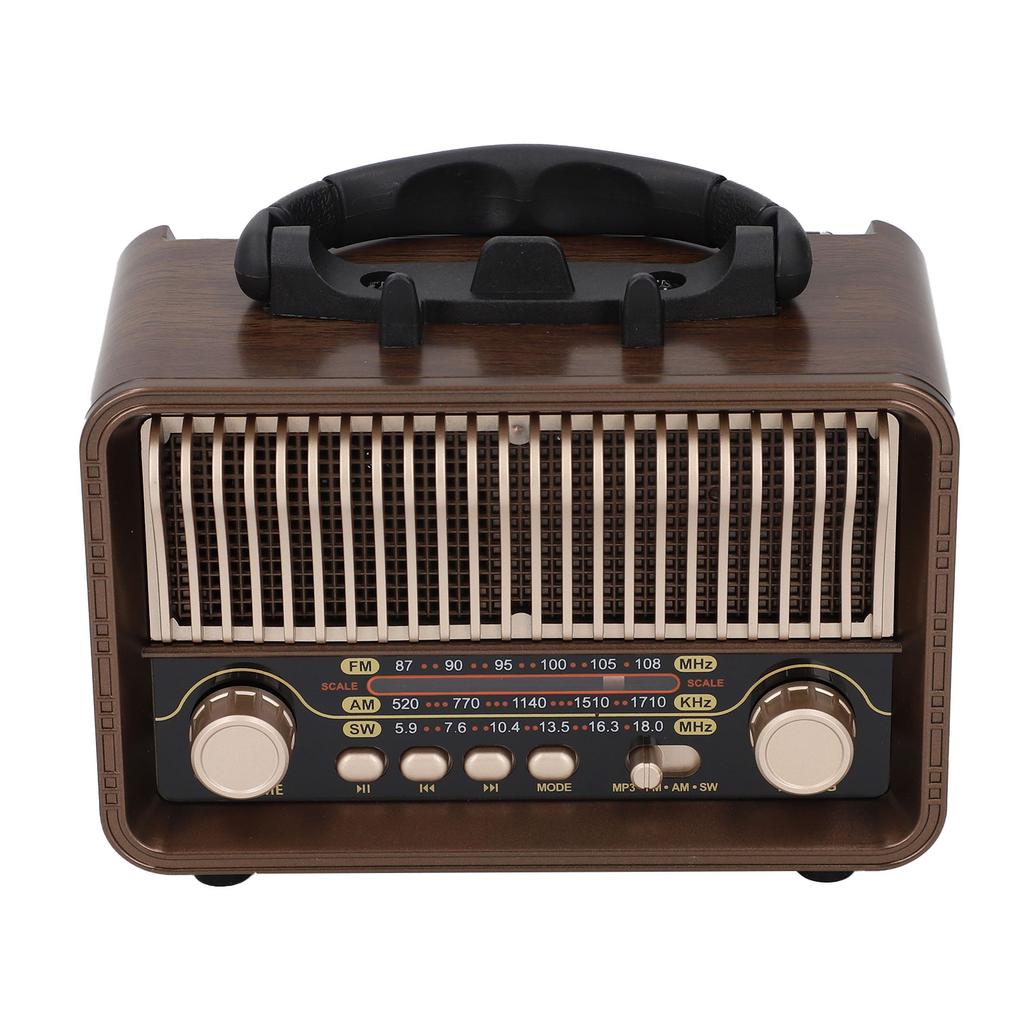 Retro Vintage Radio Portable AM FM SW Radio Bluetooth 5.4 1200mAh Battery with Antenna Type C AUX USB Port