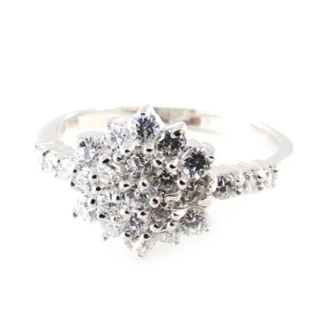 Серебряное кольцо "Богиня" белое серебро (родий) - 10 мм