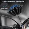Men Women Umbrella Fully Automatic Reverse Folding Umbrella with Windproof Reflective Stripe UV Umbrellas