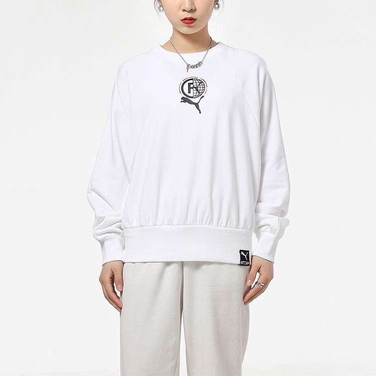 PUMA Sweatshirts Women's White Crew Neck Moderate Regular 531292-02