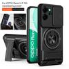 Для OPPO Reno 14F 5G Чехол Бронированный Держатель Кольцо Магнитная Подставка Задняя Крышка для Reno14F 14 F 5G Слайдер для Камеры Защита Объектива Funda
