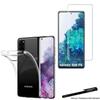 Tempered Glass for Samsung Galaxy S20 FE and Transparent Soft Protective Case with Toproduits® Stylus