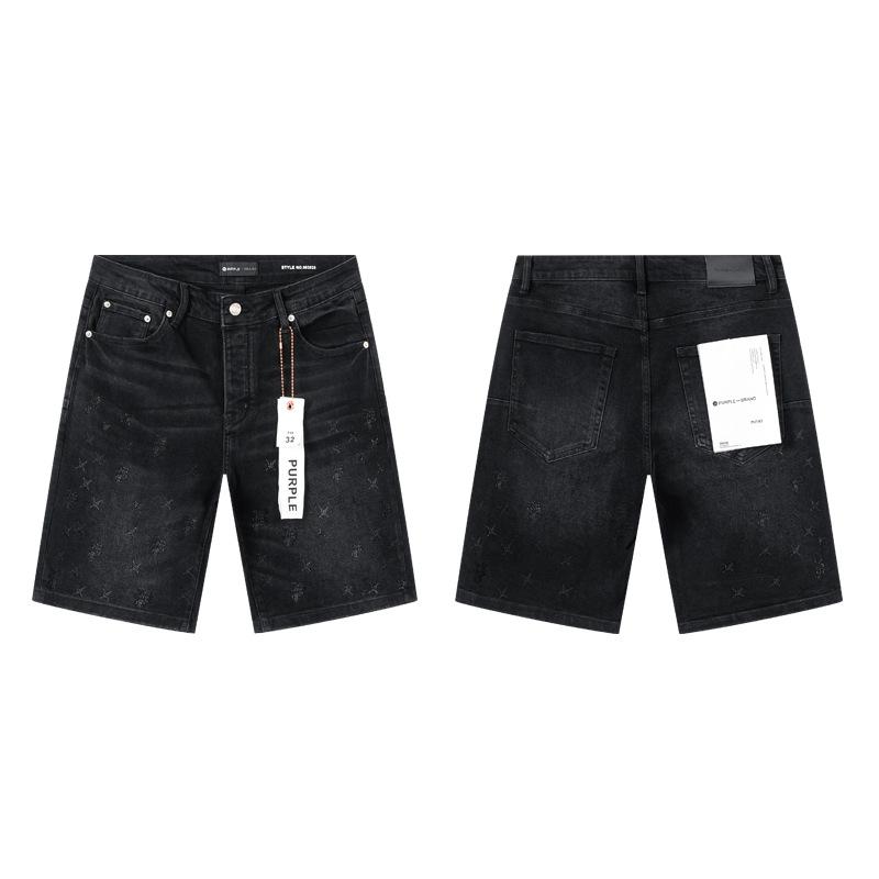 Трендовый трансграничный бренд PURPLE BRAND JEANS Европейские и американские уличные свободные и универсальные джинсовые шорты мужские и женские тренд