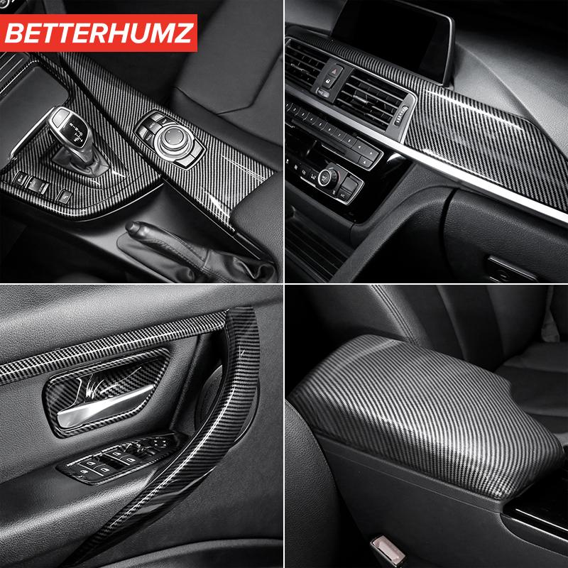 Для BMW F30 F34 F32 Серии 3 4 Крышка ручки двери центральной консоли из АБС-пластика с отделкой из углеродного волокна Наклейки Аксессуары для комплекта декора салона автомобиля