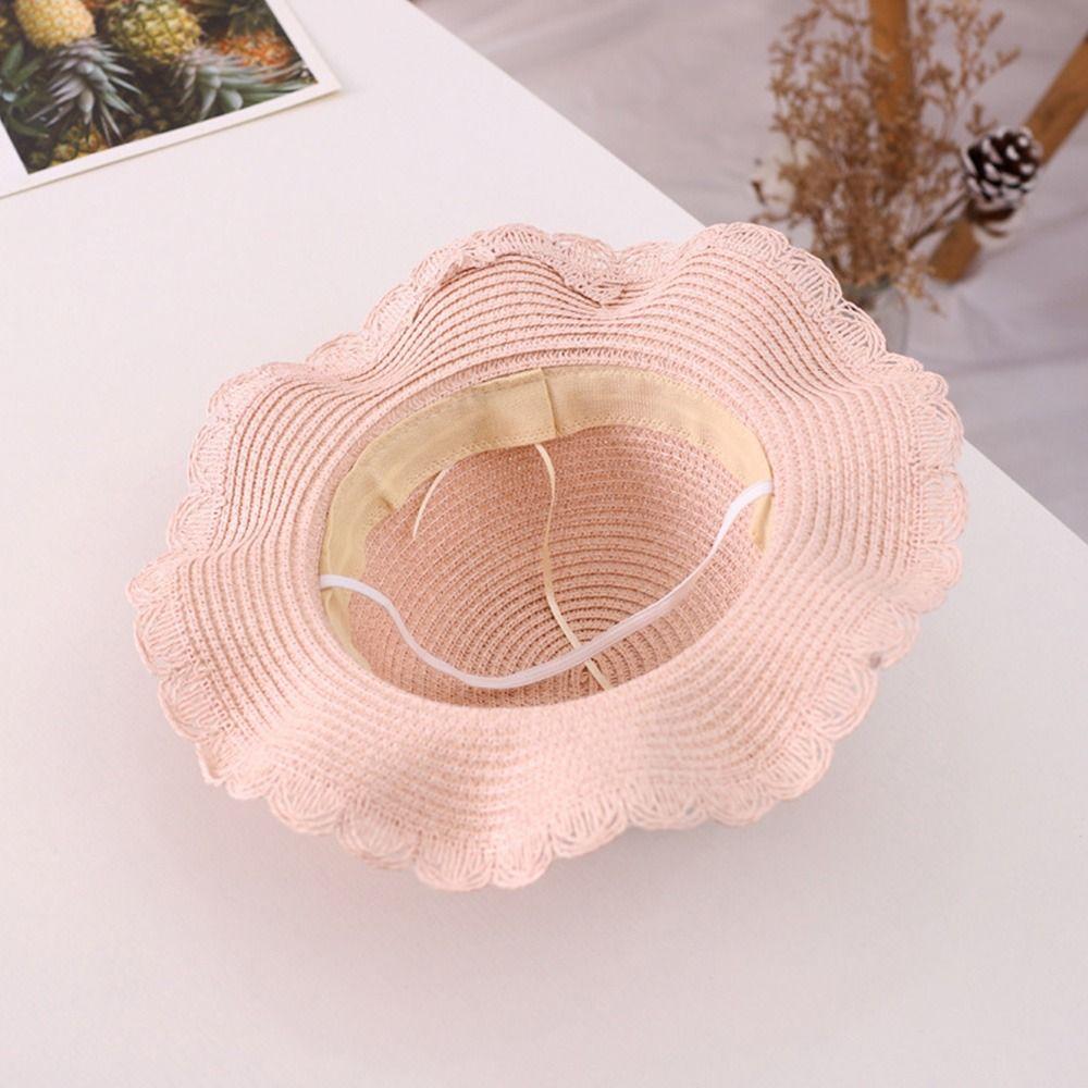 Мальчики Девочки С Сумочкой Панама Шляпа Соломенная Шляпа Летняя Детская Шляпа Солнцезащитный Козырек Цветок Воздухопроницаемая Шляпа
