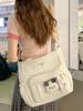 Ins Girl College Style Canvas Messenger Bag Small Fresh Large Capacity Female Student Class Commuting Shoulder Bag