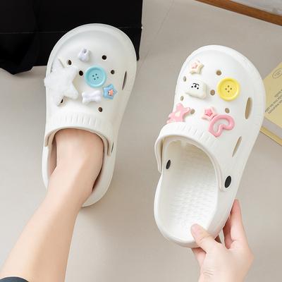 Симпатичные сандалии на платформе Eva Clogs Diy Decor, женские сандалии с открытым носком, летние тапочки, женские модные пляжные сандалии на мягкой подошве 2025