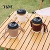 Leather Handle Cup Sleeve Plush Coffee Sleeve, Hand Strap Soft Insulated Holder, Drink Carrier for Daily Use Retro Style Warmer Autumn And Winter
