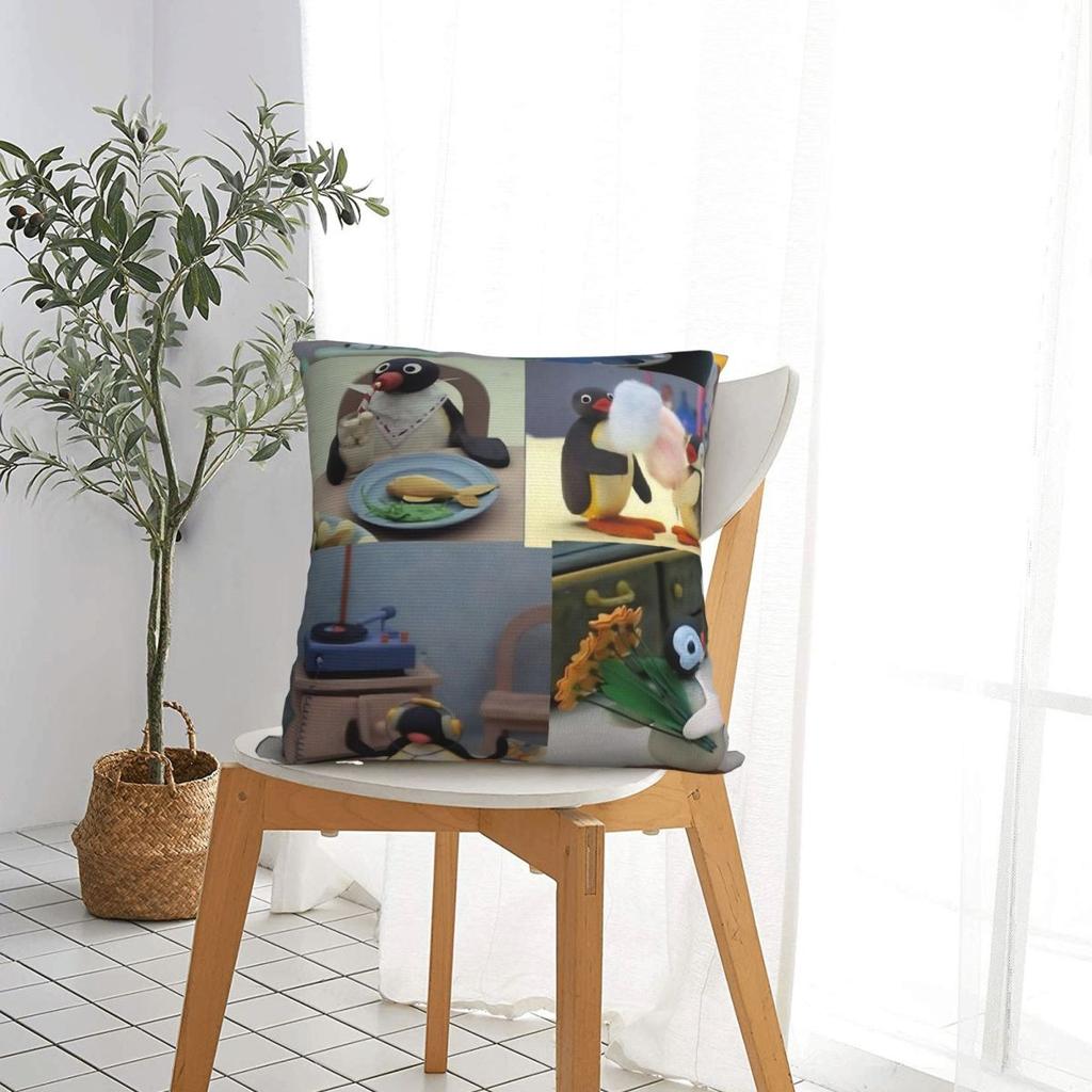 Подушки Пингвин Нут Квадратные Наволочки Полиэстер Дом Пингвин Мультяшная Наволочка Крутая Декоративная Наволочка 45*45