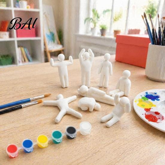 Creative Gift for Artists 3D Printed Paintable Figurines, Unpainted Pure White Character Blank Miniature Art Models Models, DIY Multi-Pose Ornaments,