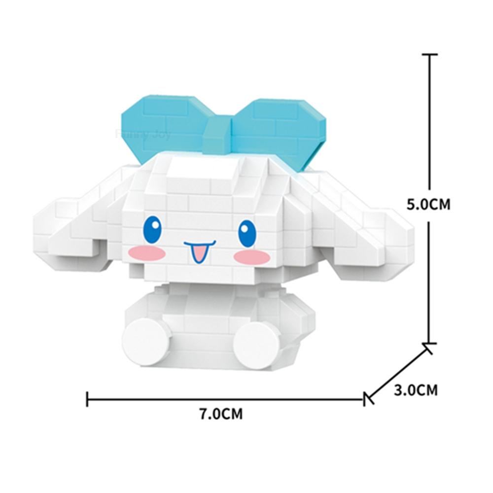 Cartoon Anime Blocks Kuromi My Melody Cinnamoroll Mouse Building Blocks Doll Toy Kids Birthday Gift