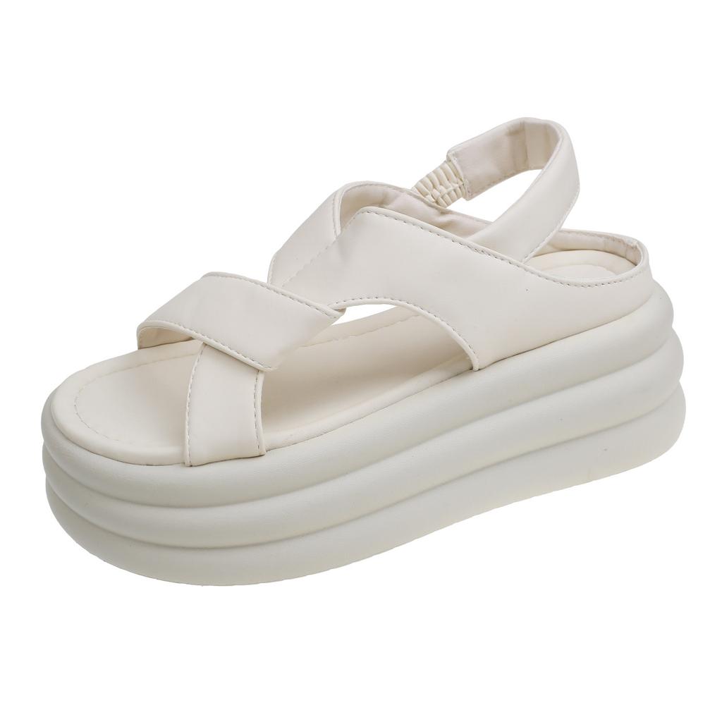 Платформенные сандалии летние новые повседневные эластичная лента чехол для стопы слово с маффин-сандалиями тренд