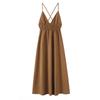 Spring 2025 Women's Slim Backless Suspender Dress with Cross Design