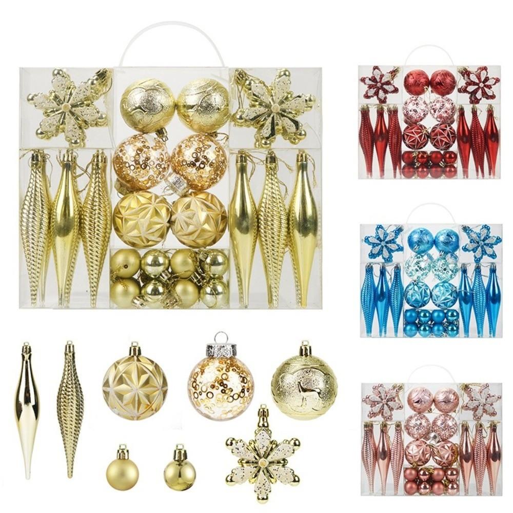 40PCS Colored Assorted Christmas Ball Ornaments Set Shatterproof Christmas Spheres Pendant New Year