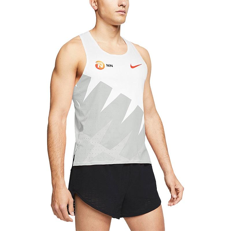 Men's Nike Chest logo Printing Breathable Running Sports White Vest CW1253-100
