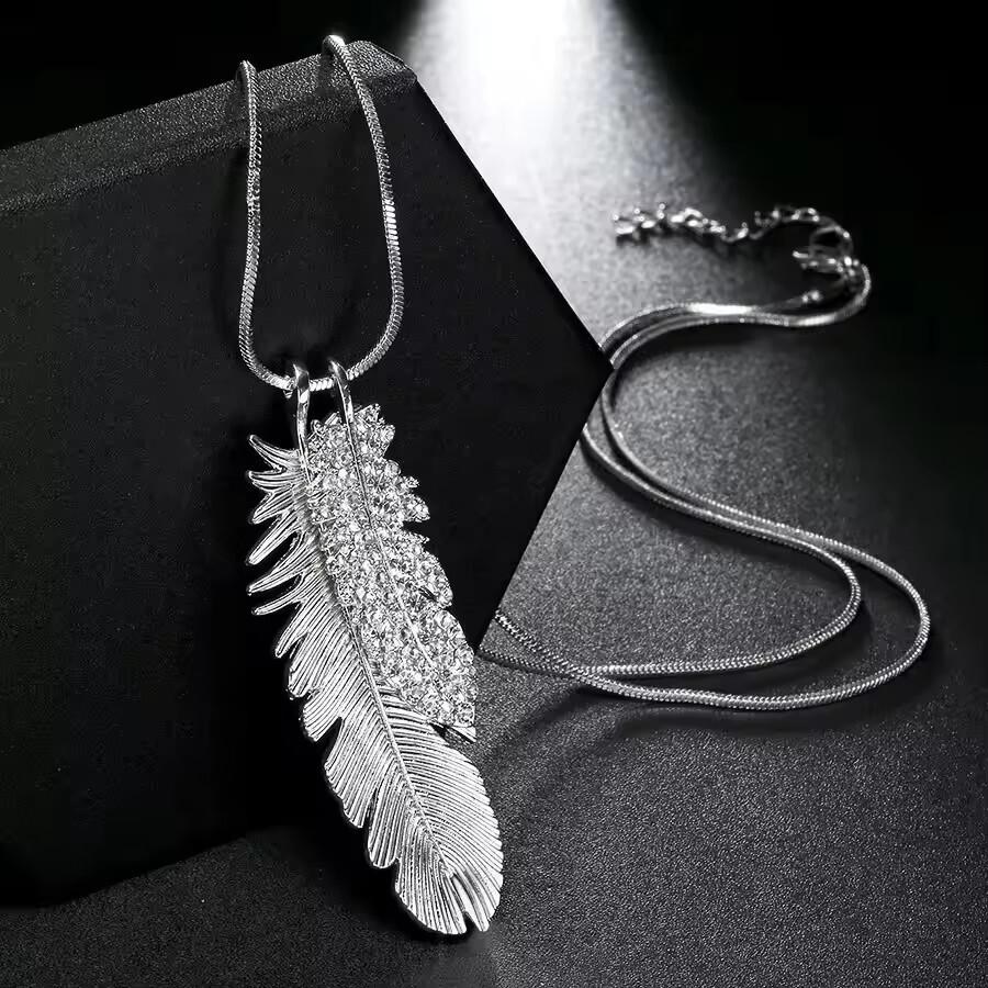 Crystal Geometric Necklaces & Pendants For Women Collier Femme Fashion Long Statement Necklace Accessories Sweater Chain Jewelry