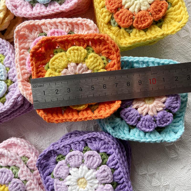 10/15PCS Colorful Handmade Crochet Three-dimensional Petal DIY Splicing Bags Clothes High Quality Cotton Thread Does Not Fade