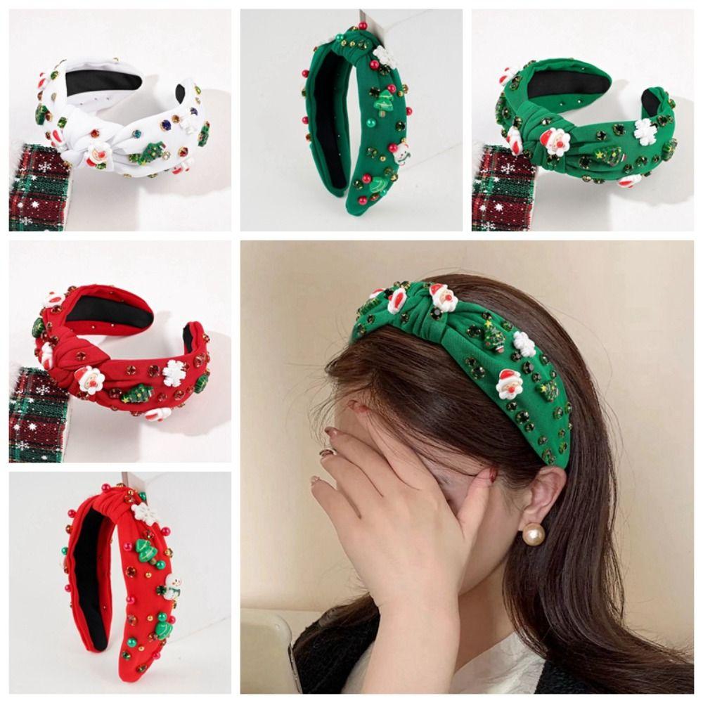 Snowflake Christmas Hairband Bow Santa Claus Doll Headwear Party Cosplay Props Women