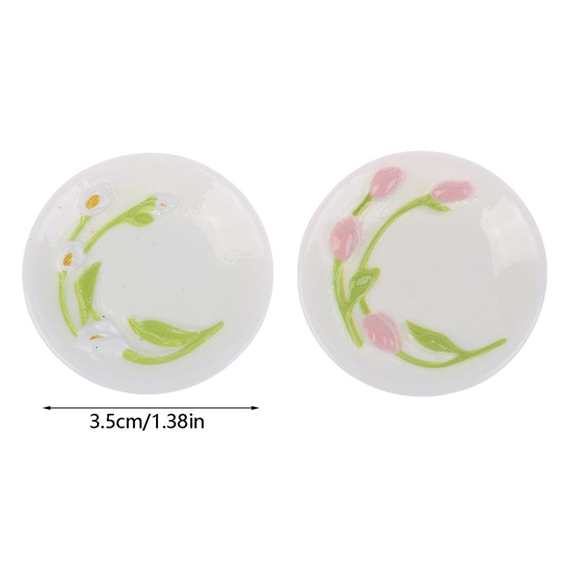 5 шт. 1:12 кукольных домиков, имитация миниатюрных тарелок с рельефным рисунком тюльпана, модель кукольного домика, украшение для кухни, аксессуары для кукольного дома