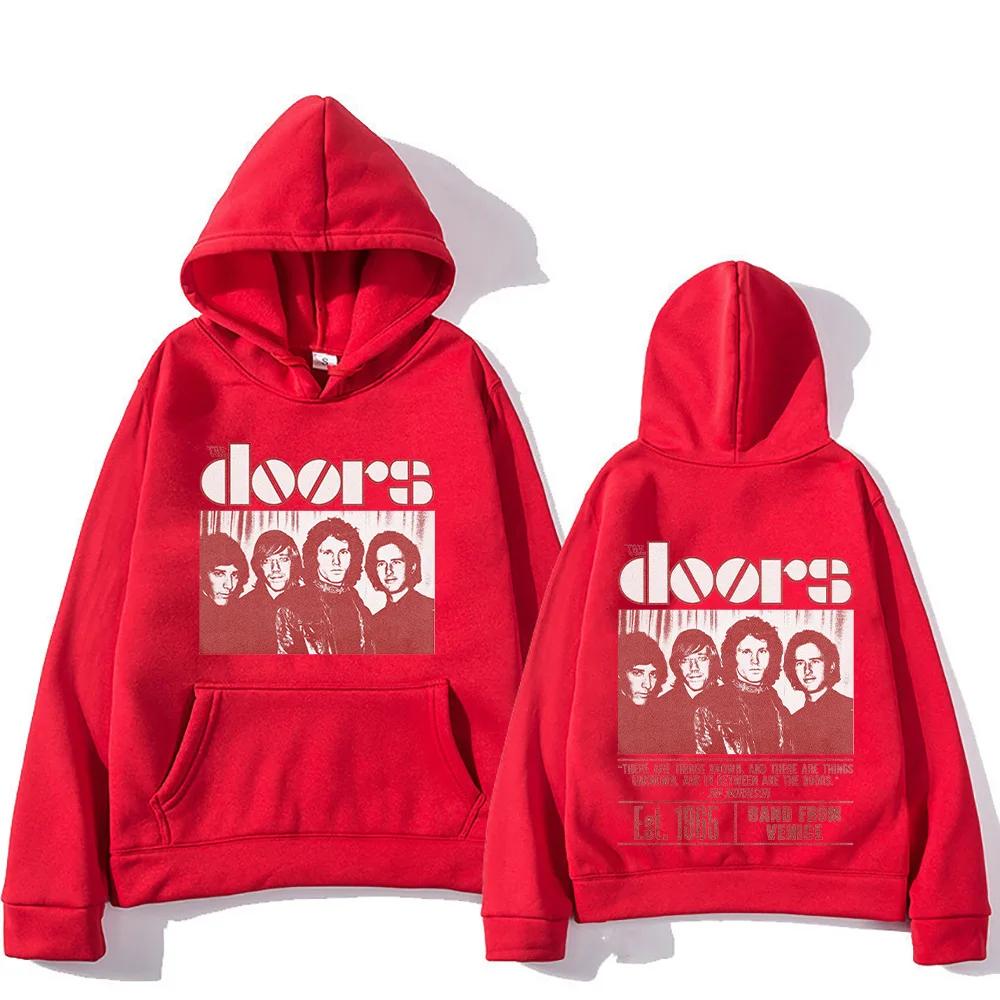Мужские толстовки в стиле ретро с изображением группы The Doors (основана в 1965 году), пуловеры с символикой группы из Венеции, одежда в стиле панк, худи для женщин и мужчин.