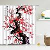 Занавеска для душа в китайском стиле с цветком и птицей, водонепроницаемая занавеска для ванной комнаты, ткань с 3d принтом и крючками, декоративная занавеска для душа