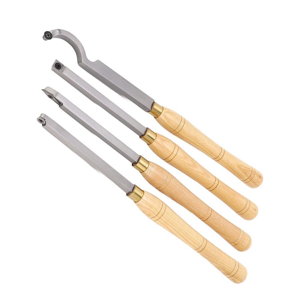 Набор из 4 стамесок для токарного станка по дереву, ручной, точный, стабильный, режущий инструмент для токарной обработки для деревообработки