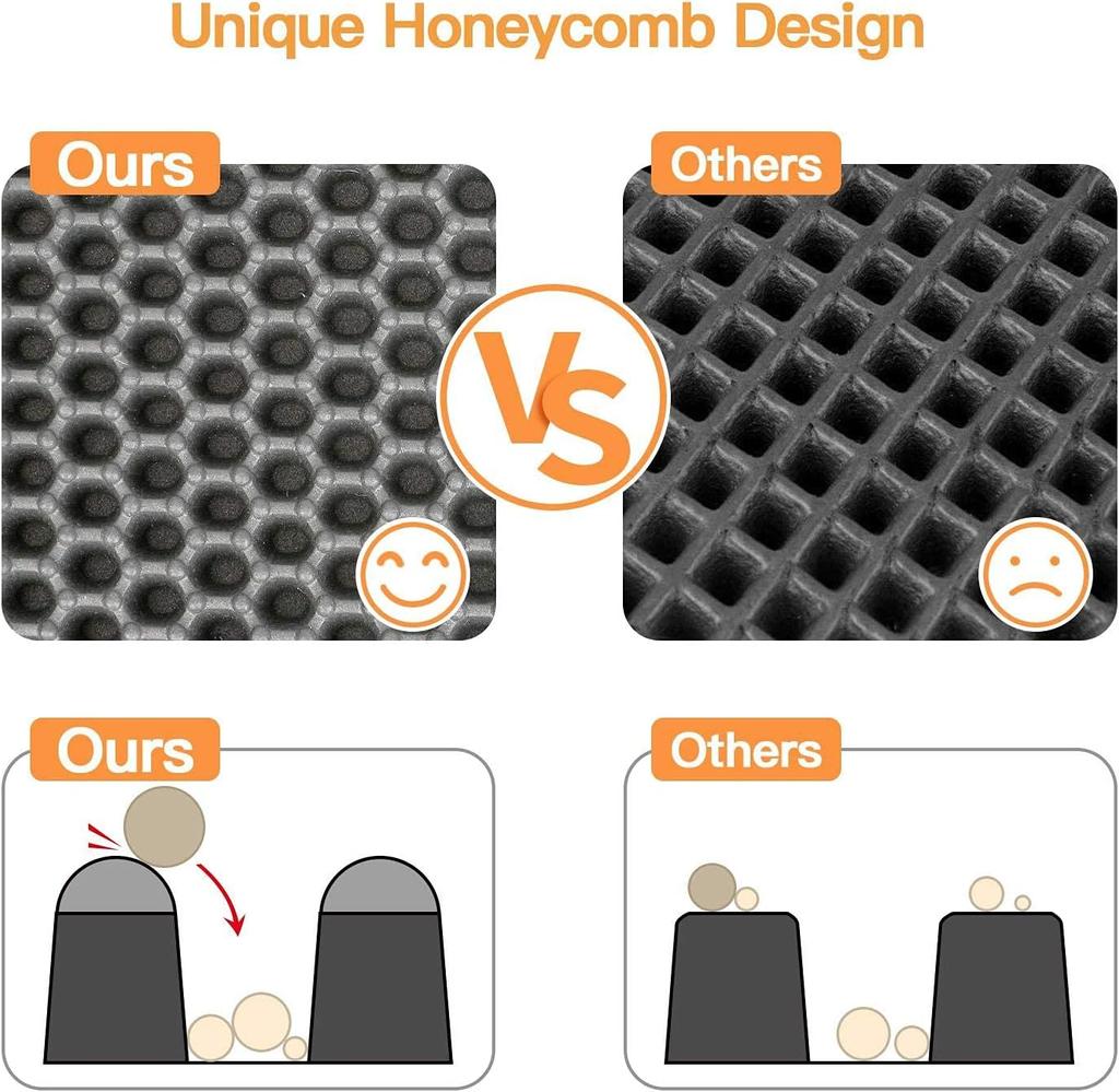 Коврик для кошачьего туалета Коврик-ловушка для кошачьего туалета Сотовый двухслойный дизайн Материал, защищающий от мочи, контроль рассеивания