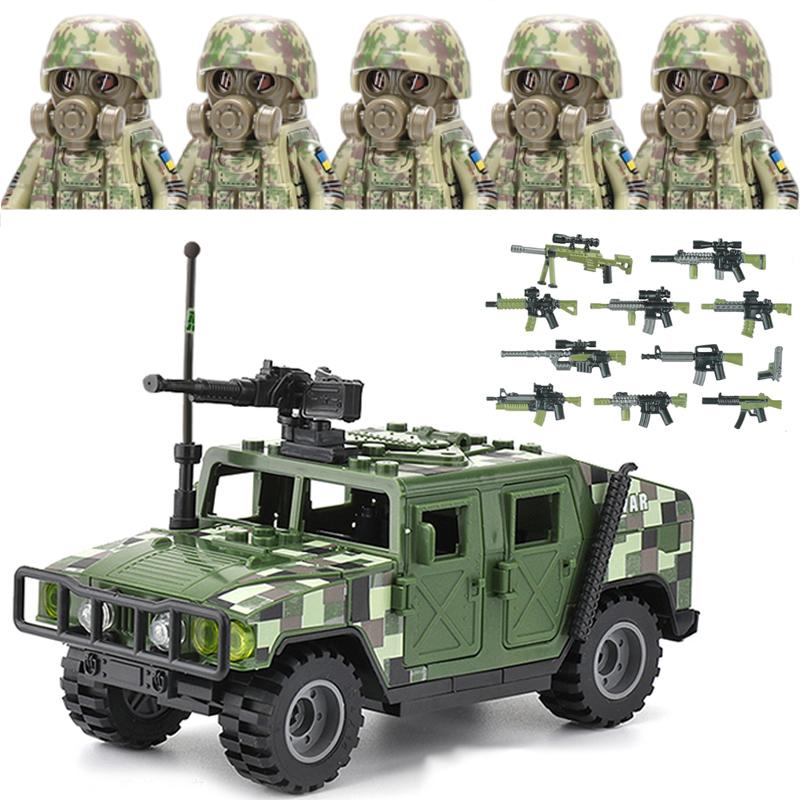 Военный Солдат Украинский Биохимический Спецназ Конструктор Армейские Фигурки Противогаз Оружие Кирпичики Игрушки Для Детей