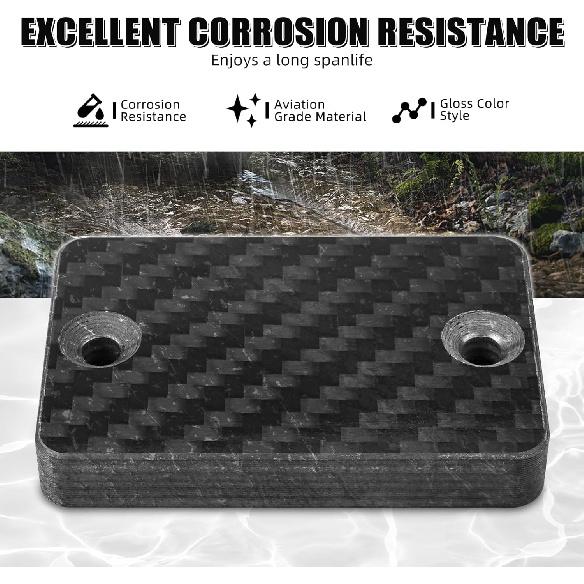 NICECNC Carbon Fiber Front Brake Reservoir Cover Compatible with Yamaha Raptor 700 2013-2026, Compatible with Honda TRX400X 2009-2014,See Fitments,