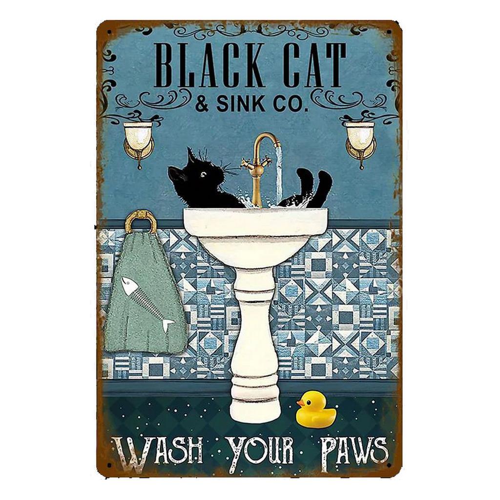 Mfoever Tin Metal Tin Signs Washing Room Toilet Wall Decoration Plaque Vintage Art Posters Iron Painting for Man Cave Home Cafe Club Bar