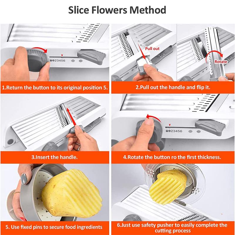 18 In 1 Adjustable Vegetable Slicer Stainless Steel Vegetable Slicer Julienne Slicer For Potato Onion