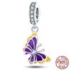 Fashion 925 Copper Fantasy Colorful Butterfly Series Pendent Beads Charms Fit 4MM Hole Diameter Bracelet Zircon Diy Making
