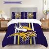 Постельное белье с узором Minnesota Vikings Комплект одеял Покрывало Наволочка Домашний Декор Подарок на День Рождения (1 пододеяльник + 2 наволочки, без наполнителя)