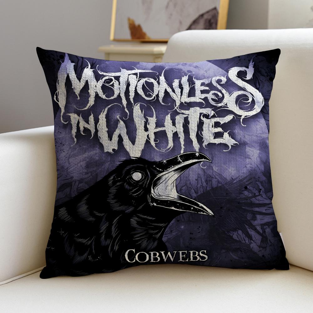 Gothic MMotionless In WhiteS Cushion Cover Breathable and skinfriendly linen pillowcase square removable and washable cushion