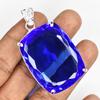 AA++ CERTIFIED Natural Blue Topaz 139 Ct 925 Starling Sliver Pendant Gemstone MY.PD-62-NS