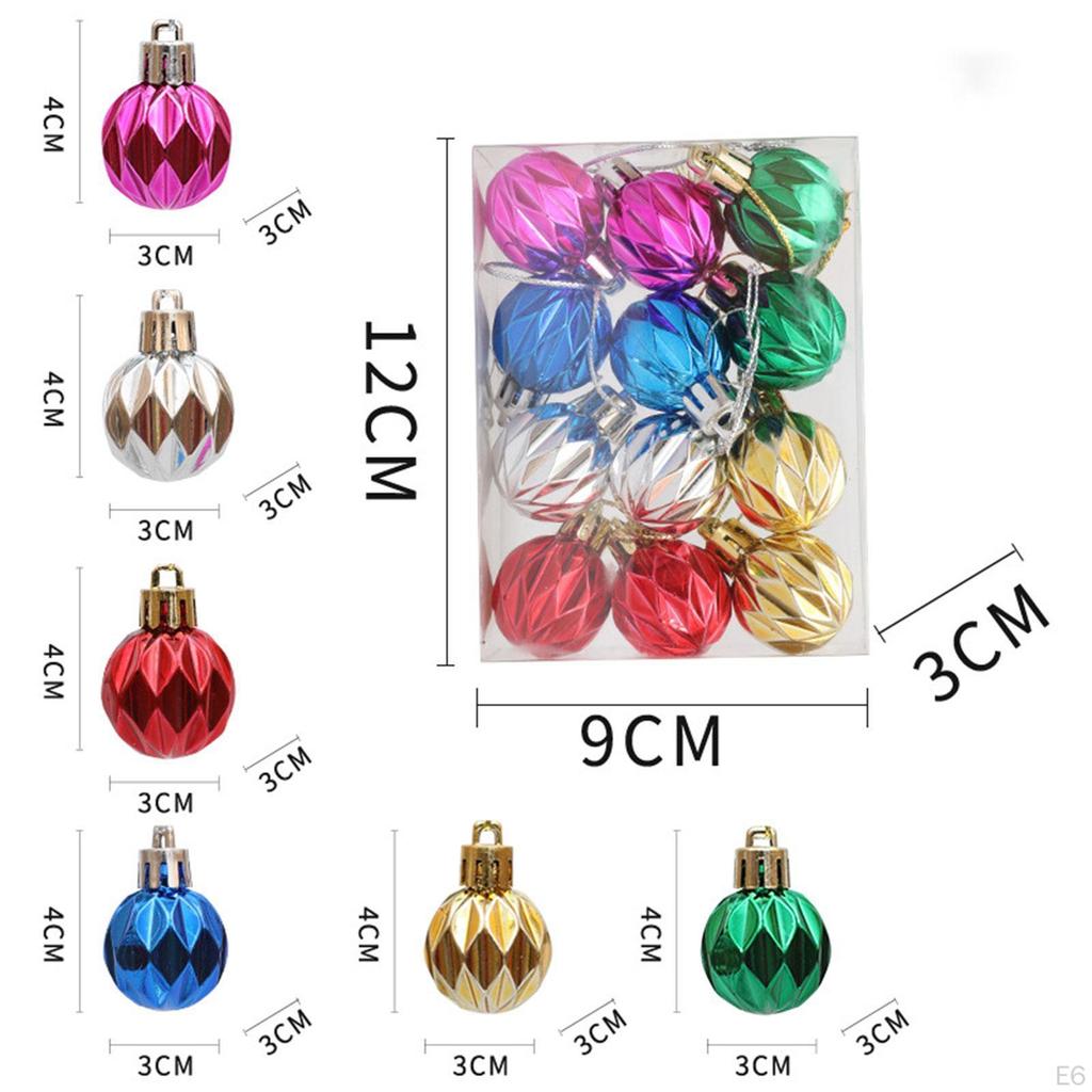 12 Pieces Christmas Ball Ornaments Tree Hanging Xmas Decor