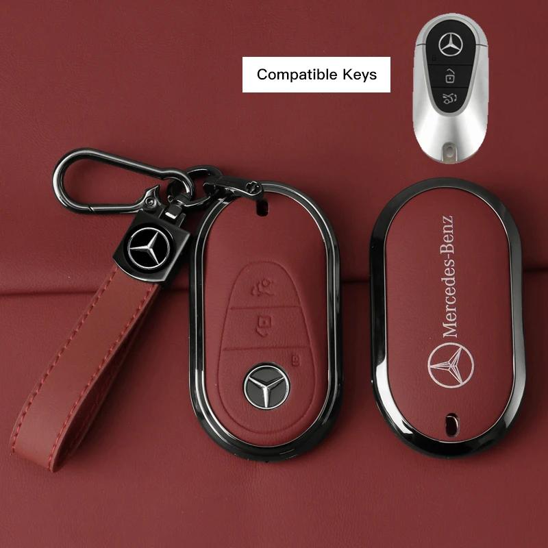 GLC GLB Чехол для брелока автомобиля из цинкового сплава и кожи, аксессуары для Mercedes Benz AMG W177 W176 X166 X167 C257 C218 X