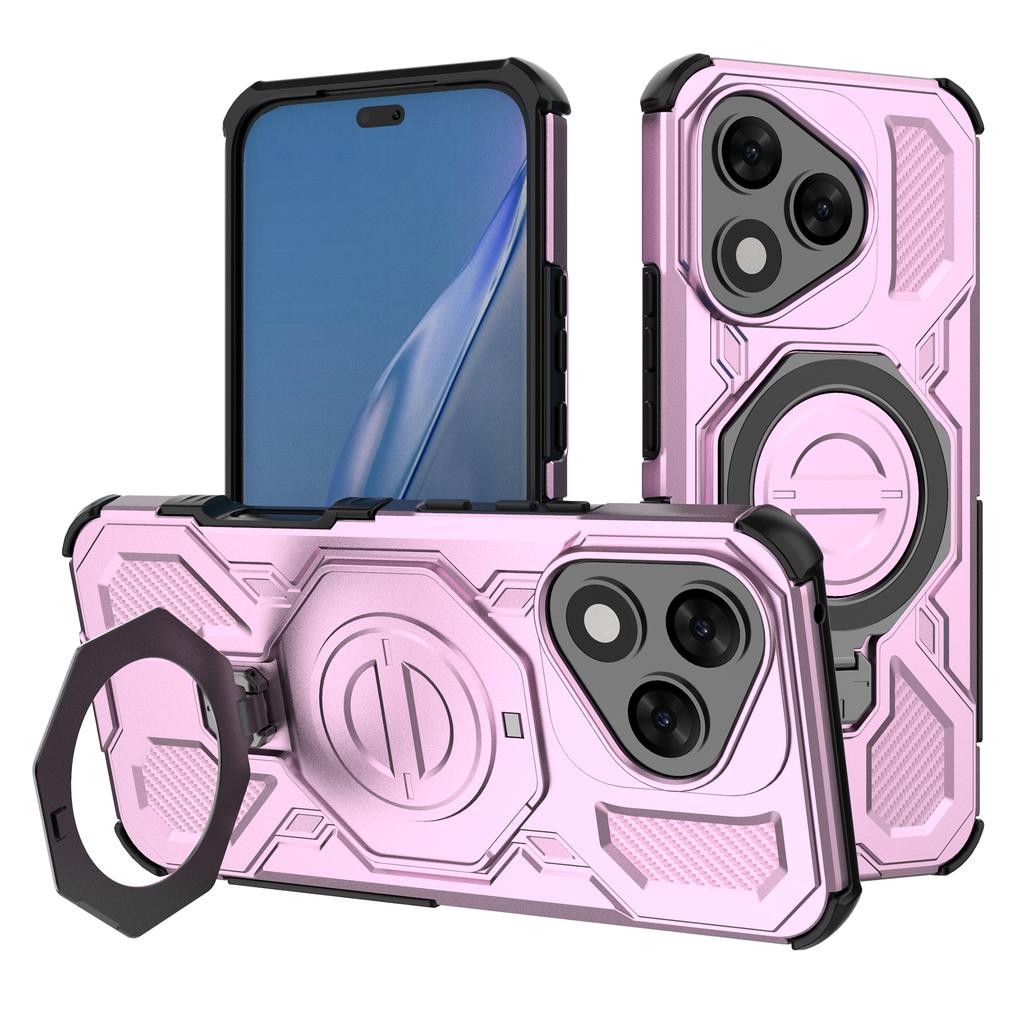 Магнитный чехол для Honor 400 Lite 5G, вращающаяся металлическая подставка, противоударная задняя крышка для телефона из ПК+ТПУ