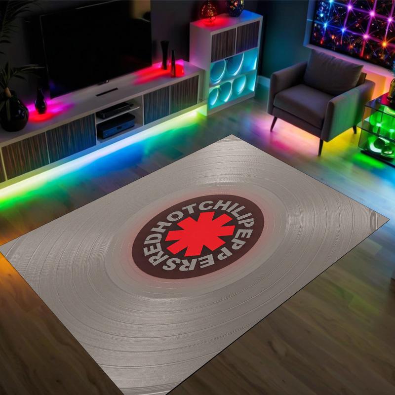 Red Hot Chili Peppers Design Crystal Velvet Carpet Cozy Non?Slip Printed Rug For Bedroom Living Room Entrance