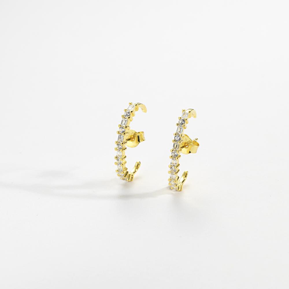 ANDYWEN Серьги-гвоздики из стерлингового серебра 925 пробы с золотым прозрачным фианитом 2023 года, роскошные ювелирные украшения, подарок для женщин