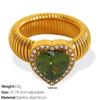 Thick Zircon Heart Ring Vintage Thick Finger Ring Elegant Women's Jewelry  Ladies