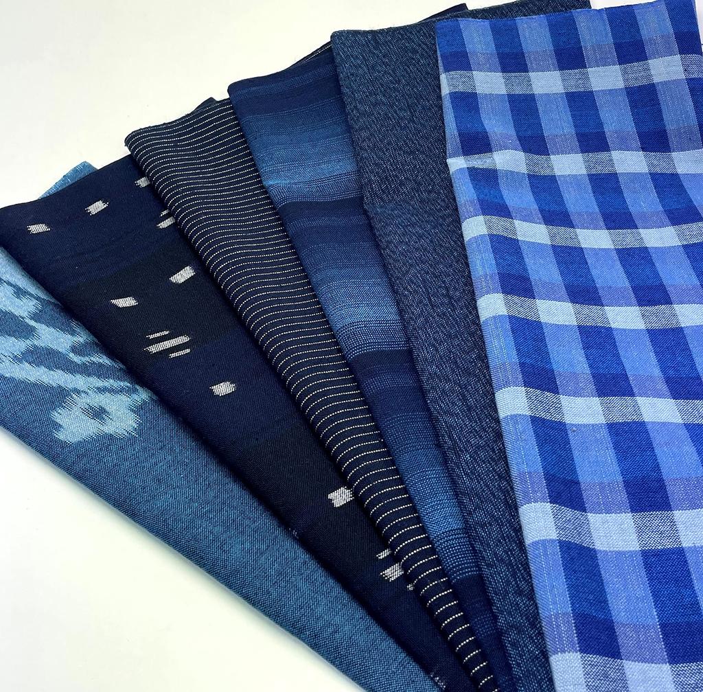 Kurume Kasuri Half Set Direct from Weaver 12 50cm x 8 Types Patterned 50cm x 4 Types Width (Basic / Types) Plain/Striped + 37-39cm