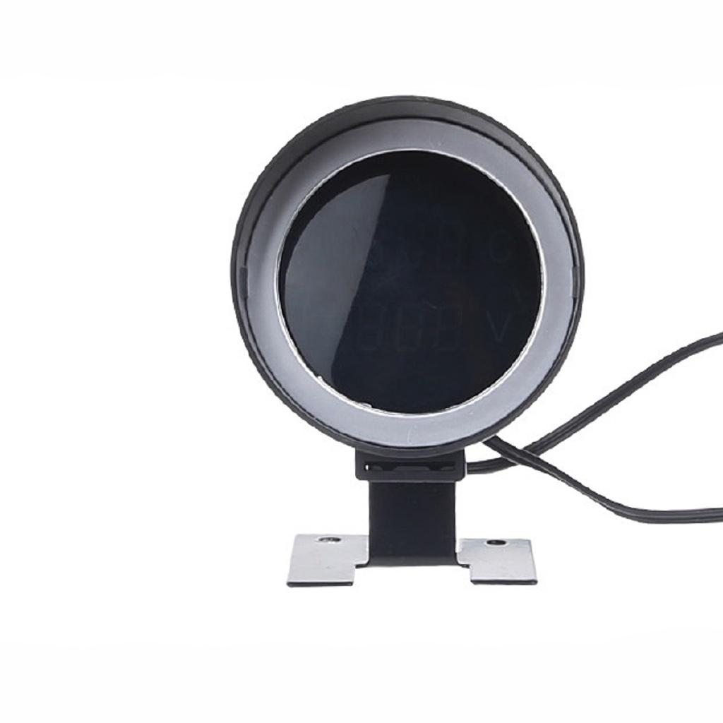 Круглый ЖК-цифровой автомобильный грузовой датчик температуры воды с датчиком температуры Температура + Вольтметр Вольт Метр напряжения