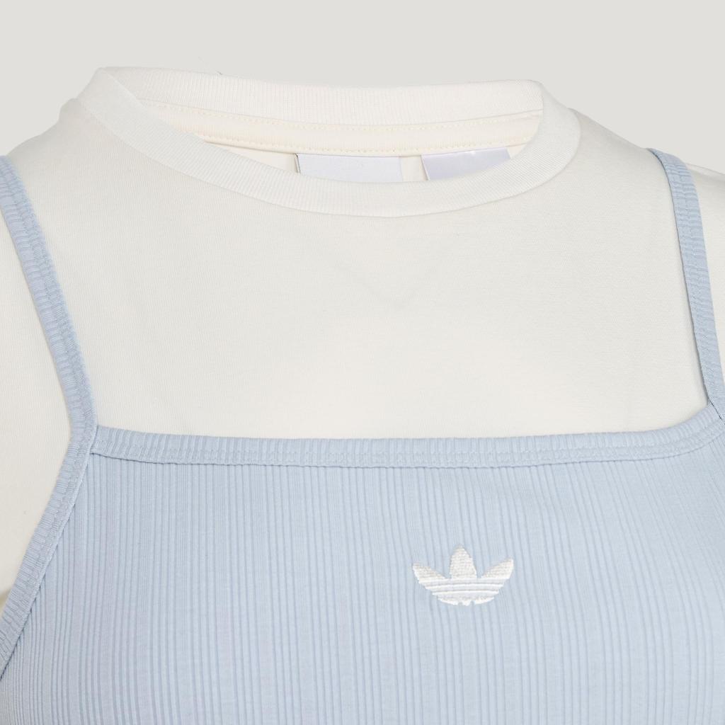 adidas Оригинальный облегающий спортивный топ с круглым вырезом и короткими рукавами-фонариками для женщин KY3298