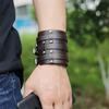 Кожаный браслет для мужчин Guard Wristband Cuff Goth Armbands Concealed Buckle Adjustable Gothic Punk Bracelets Men Jewelry