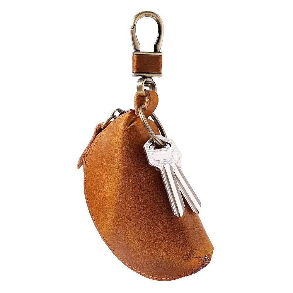 Multi-Color Key Case with Carabiner Crazy Horse Leather Key Storage Bag Leather Key Holder Car Key