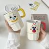 Clown Straw Cup with Lid Mug High Looking Creative Ceramic Water Cup Couple Coffee Cup Activity Souvenir Gift