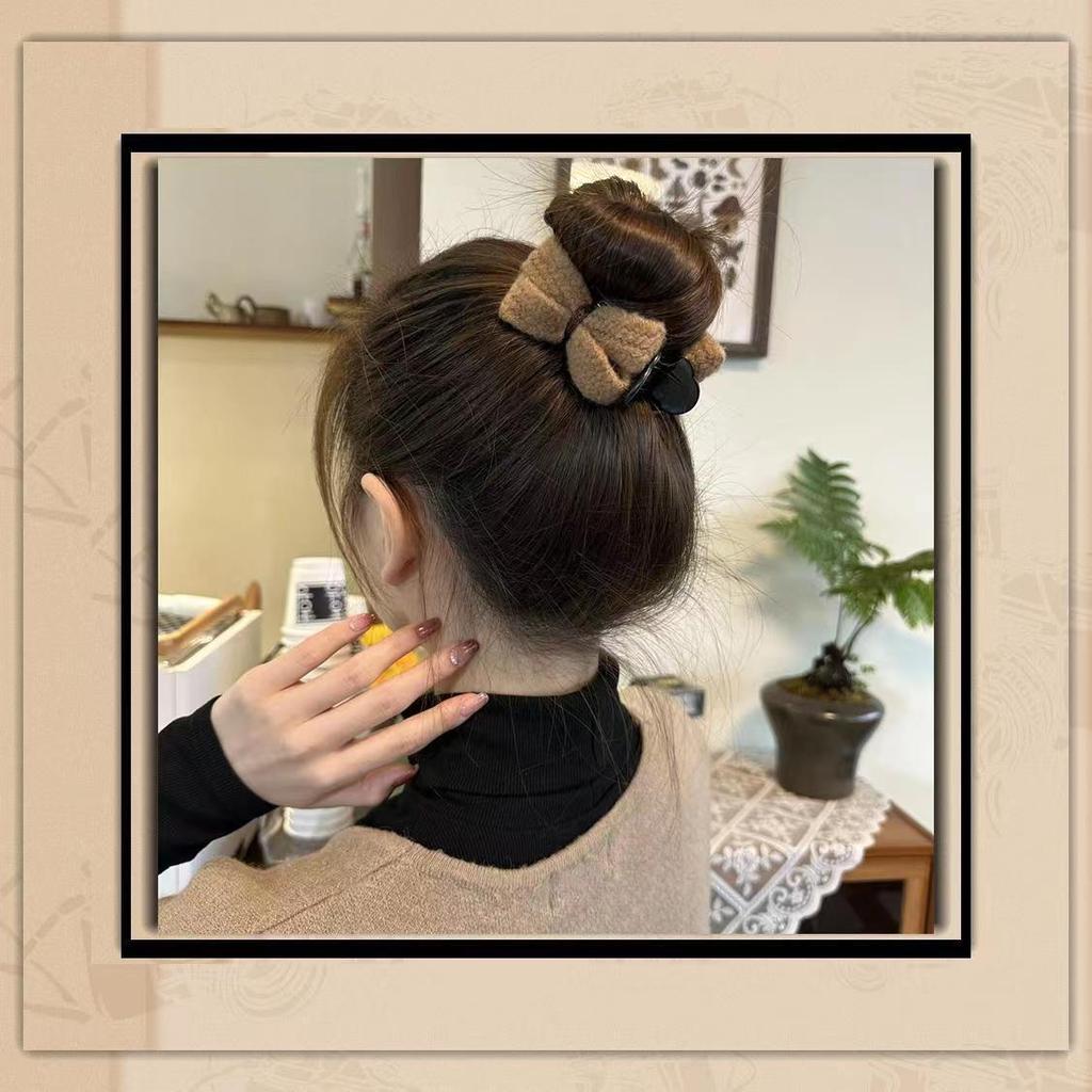 Элегантная заколка-бантик из шерсти - милая и шикарная высококачественная заколка для волос для женщин