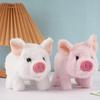 Electric Plush Pig Toy with Lifelike Sound Movable Nose Interactive Walking Pig Plushie Toddlers Simulation Stuffed Animal Toy